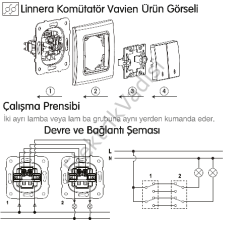 Viko Linnera Beyaz Komütatör Vavien ÇERÇEVELİ