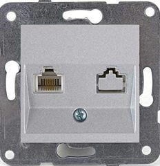 Viko Novella Tekli Nümeris Telefon Çerçevesiz - METALİK BEYAZ