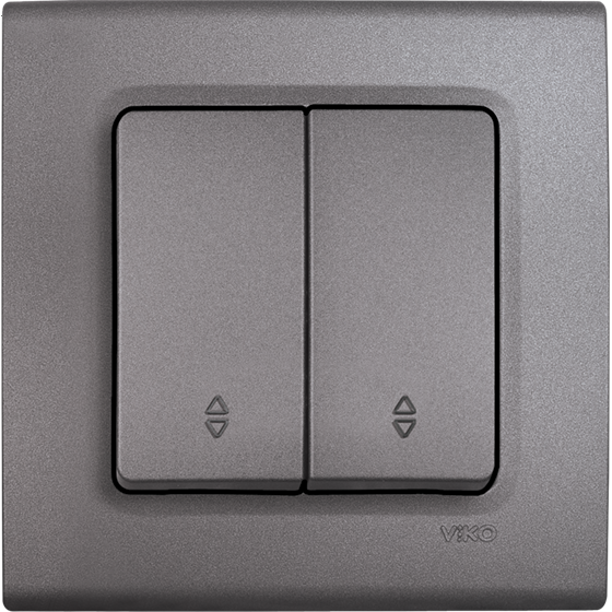 Viko Linnera Life Granit Grisi  Komütatör Vavian Siyah - Çerçevesiz