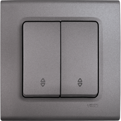 Viko Linnera Life Granit Grisi  Komütatör Vavian Siyah - Çerçevesiz