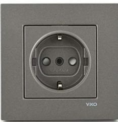 Viko Artline Novella ANTRASİT Topraklı Priz Ç.K. Çerçeveli - 92605342