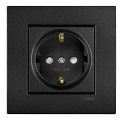 Viko Artline Novella SİYAH Topraklı Priz Ç.K. Çerçeveli - 92605542