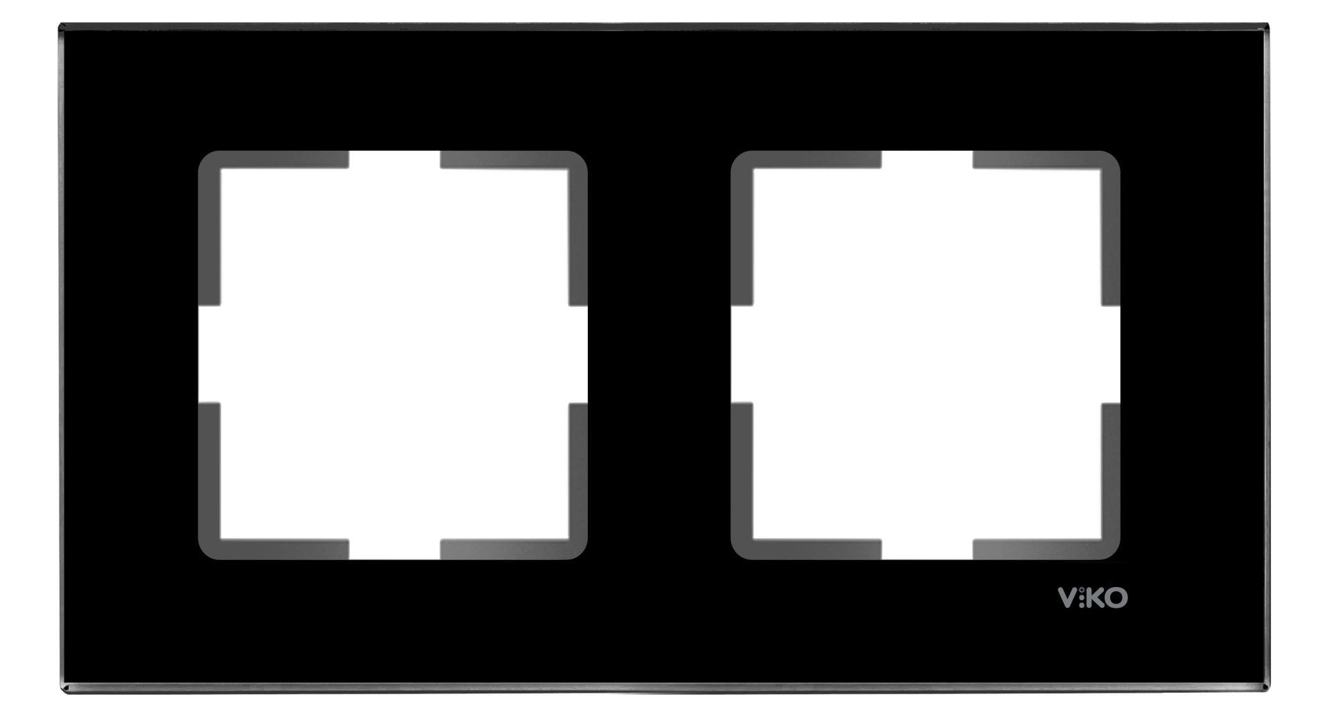 Viko Novella Cam Düz Siyah İkili Çerçeve - 92192272