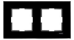 Viko Novella Cam Düz Siyah İkili Çerçeve - 92192272