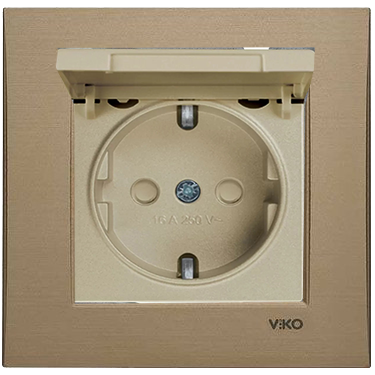 Viko Artline Novella BRONZ Kapaklı Topraklı Priz Çerçeveli - 92605212