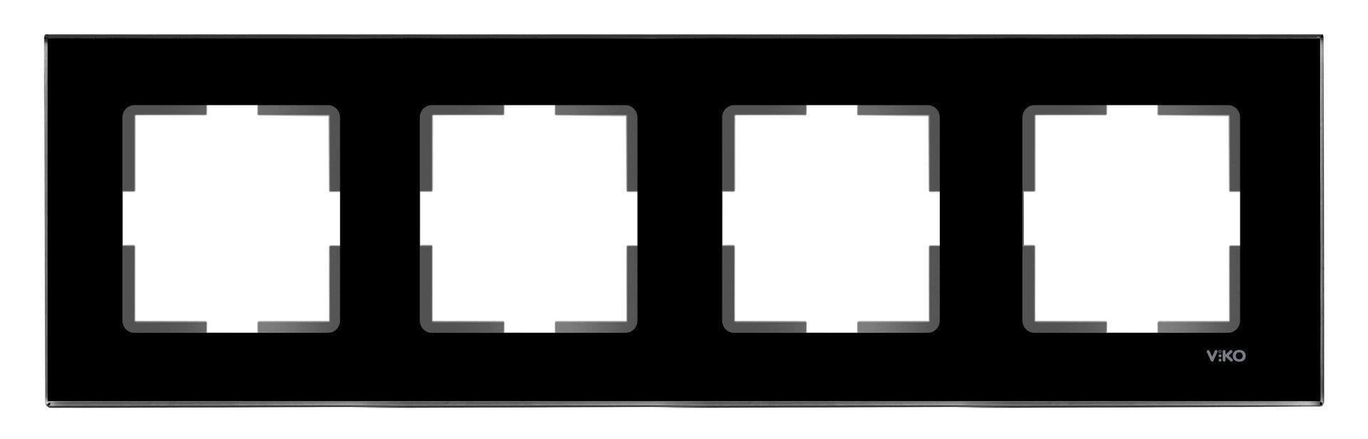 Viko Novella Cam Düz Siyah Dörtlü Çerçeve - 92192274