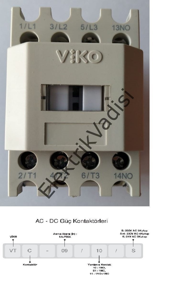 Viko Güç Kontaktörleri VTC Serisi 25 Amper vtc-25/11/s