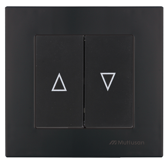 Mutlusan Rita Serisi Anahtar ve Priz Çeşitleri Siyah - Jaluzi Kumanda Anahtarı