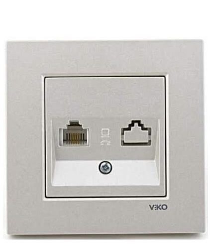 Viko Artline Novella METALİK BEYAZ Tekli Nümeris Telefon Çerçeveli - 92605632