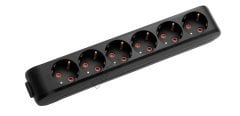 Viko Multi-let Siyah Renk Klemensli Grup Prizler 3lü Anahtarlı - 2 Metre
