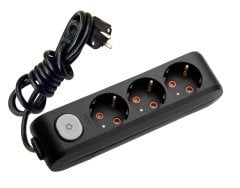 Viko Multi-let Siyah Renk Klemensli Grup Prizler 3lü Anahtarlı - 3 Metre