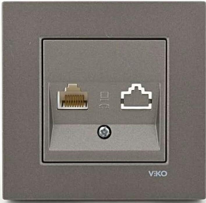 Viko Artline Novella ANTRASİT Tekli Data İnternet Çerçeveli - 92605332