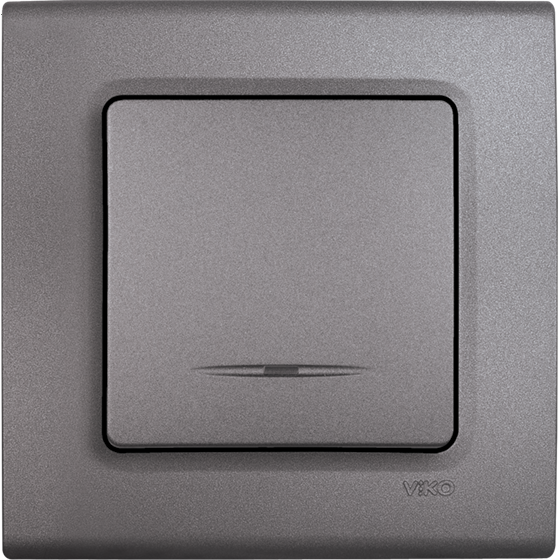 Viko Linnera Life Granit Grisi Işıklı Anahtar Granit Grisi - Çerçeveli