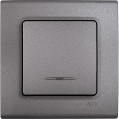 Viko Linnera Life Granit Grisi Işıklı Anahtar Granit Grisi - Çerçevesiz