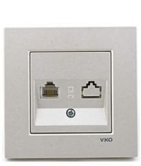 Viko Artline Novella METALİK BEYAZ Tekli Data İnternet Çerçeveli - 92605632