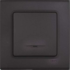 Viko Linnera Life Granit Grisi Işıklı Anahtar Siyah - Çerçeveli