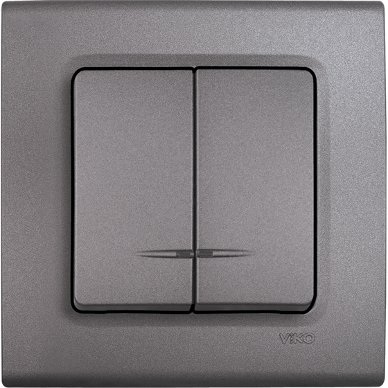 Viko Linnera Life Granit Grisi Siyah Işıklı Komütatör Granit Grisi - Çerçeveli