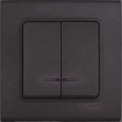 Viko Linnera Life Granit Grisi Siyah Işıklı Komütatör Granit Grisi - Çerçeveli