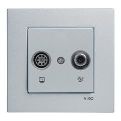Viko Artline Novella GÜMÜŞ TV-SAT İkili Uydu Prizi Çerçeveli - 92605085