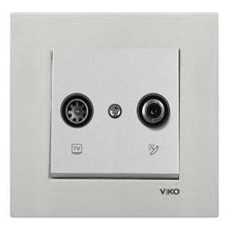 Viko Artline Novella METALİK BEYAZ TV-SAT İkili Uydu Prizi Çerçeveli - 92605685