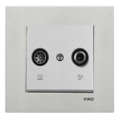 Viko Artline Novella METALİK BEYAZ TV-SAT İkili Uydu Prizi Çerçeveli - 92605685
