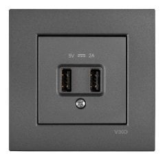 Viko Novella Serisi USB Şarj Prizi 5V 2A Füme