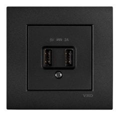 Viko Novella Serisi USB Şarj Prizi 5V 2A Füme