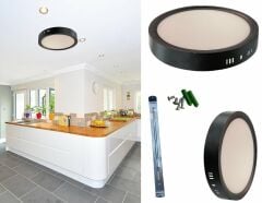 Cata 18w Led Panel Yuvarlak Sıva Üstü Siyah Kasa Beyaz Işık Ct-5235B