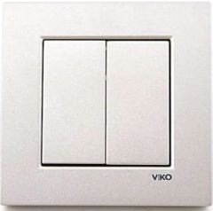 Viko Artline Novella METALİK BEYAZ İkili Anahtar Komütatör Çerçeveli - 92605602