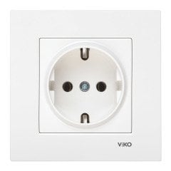 Viko Karre Topraklı Priz ÇERÇEVESİZ - Beyaz