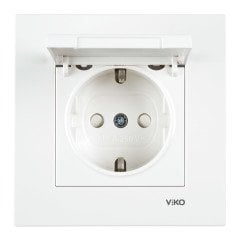 Viko Karre Kapaklı Topraklı Priz ÇERÇEVESİZ - Beyaz