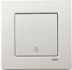 Viko Artline Novella METALİK BEYAZ Zil Anahtarı Çerçeveli - 92605606