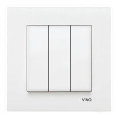 Viko Karre Üçlü Anahtar ÇERÇEVESİZ - Krem