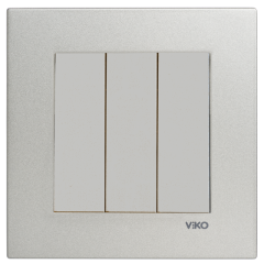 Viko Artline Novella SATEN Üçlü Anahtar Çerçeveli - 92605168