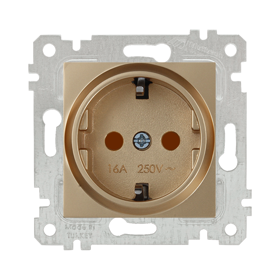 Mutlusan Rita Serisi Anahtar ve Priz Çeşitleri Antik Altın - Topraklı Priz