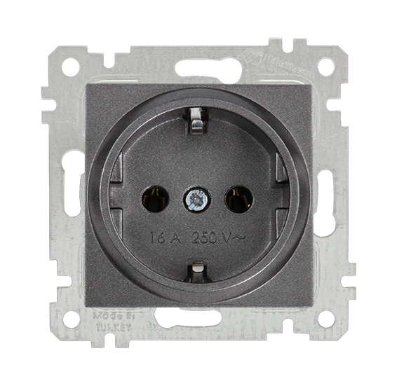 Mutlusan Rita Serisi Anahtar ve Priz Çeşitleri Füme - Topraklı Priz