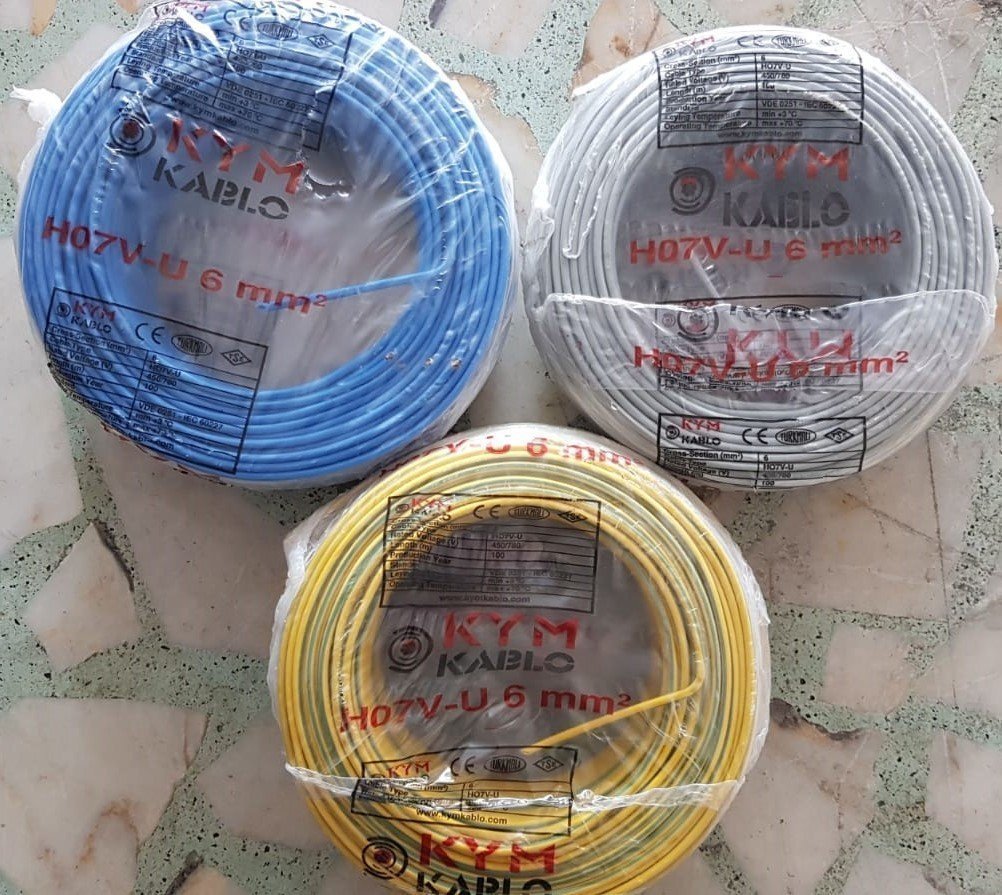 6 Nya kablo Tam Bakır H07V-U TSE 100 METRE
