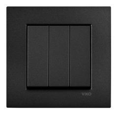 Viko Artline Novella SİYAH Üçlü Anahtar Çerçeveli - 92605568