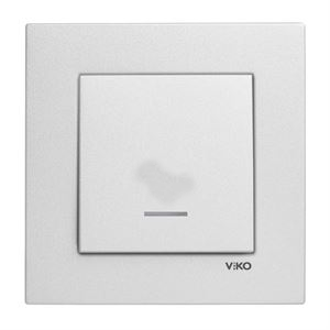 Viko Artline Novella METALİK BEYAZ Işıklı Anahtar Çerçeveli - 92605619