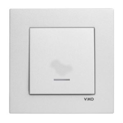 Viko Artline Novella METALİK BEYAZ Işıklı Anahtar Çerçeveli - 92605619