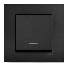 Viko Artline Novella SİYAH Renk Anahtar ve Priz Çeşitleri Işıklı Light