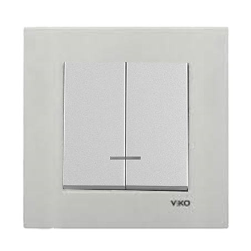 Viko Artline Novella METALİK BEYAZ Işıklı Komütatör Çerçeveli - 92605650
