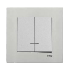 Viko Artline Novella METALİK BEYAZ Işıklı Komütatör Çerçeveli - 92605650