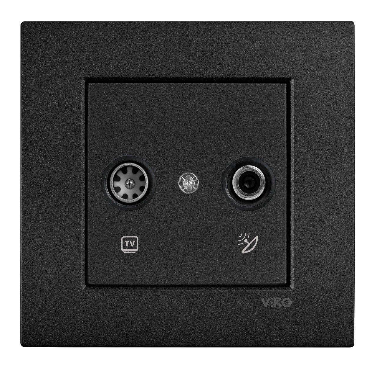 Viko Artline Novella SİYAH Renk Anahtar ve Priz Çeşitleri İkili Uydu Prizi TV-SAT