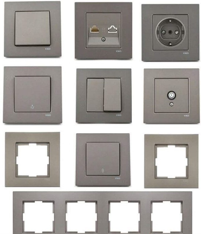 Viko Artline Novella ANTRASİT Anahtar ve Priz Çeşitleri USB Şarj Prizi 5V-2A