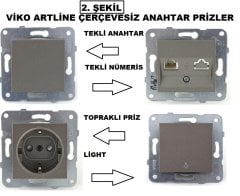 Viko Artline Novella ANTRASİT Anahtar ve Priz Çeşitleri Ups Topraklı Priz