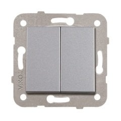 Viko Novella İkili Anahtar ÇERÇEVESİZ- Gümüş