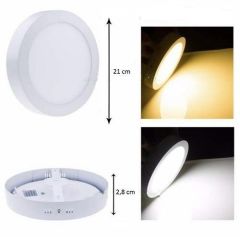 Cata 18w Led Panel Sıva Üstü Yuvarlak Beyaz Kasa Günışığı Ct-5233g