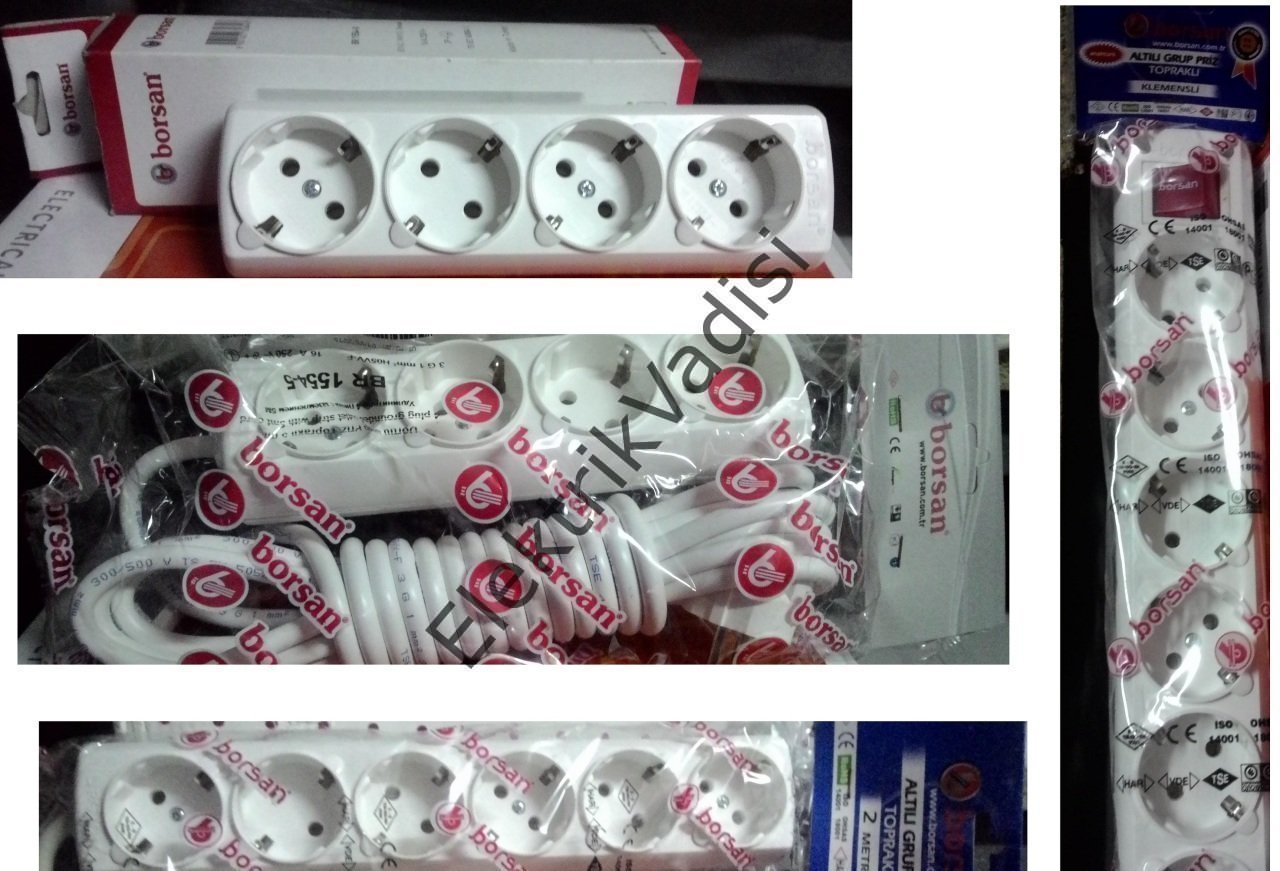 Borsan Grup Prizler Anahtarlı Anahtarsız Kablolu Kablosuz 4lü 6lı 6lı UPS - Kablosuz