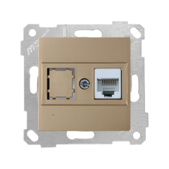 Mutlusan Rita Serisi Anahtar ve Priz Çeşitleri Antik Altın - Tekli Data Prizi Cat-6